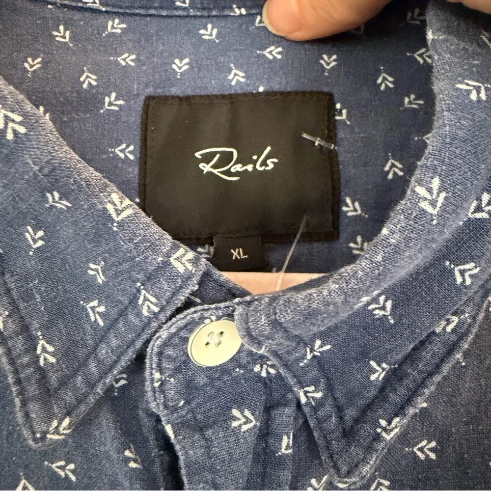 Rails Carson Linen-Blend Shirt Windy Palmate XL NWOT